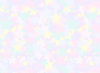 カラフルな星がいっぱいのファンシーなシームレスパターン