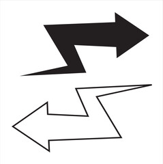 Simple flash arrow icon vector. Simple arrow icon on white background.arrow icon for your web site design, logo, app, UI. arrow indicated the direction symbol. curved arrow sign.