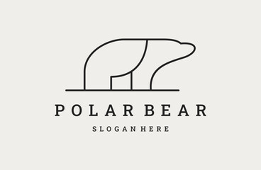 Polar Bear Logo Design Template Vector icon .