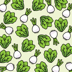 Shallot and lettuce pattern design or background