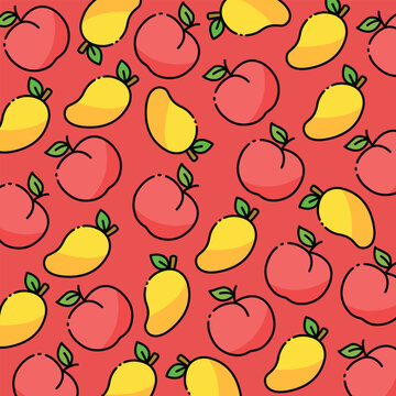 Peach and mango pattern design or background