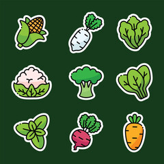 Set sticker for vegetable design