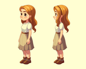 Vector Illustration, Set of Cartoon Design Character, Full Body