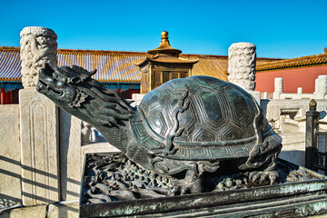 Bronze tortoise statue in Forbidden City , Beijing