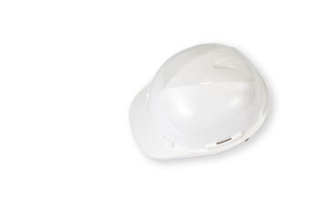 A new white safety helmet on white background