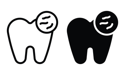 Tooth bacteria icon with outline and glyph style.