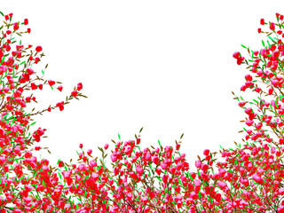 A love tree 3D illustration of love and valentine day isolated on transparent background. PNG File.