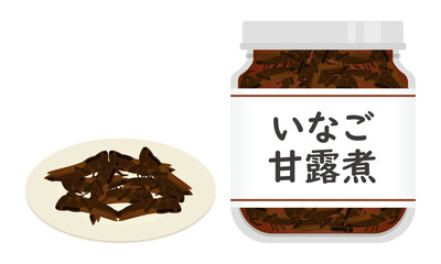 いなごの甘露煮のイラスト