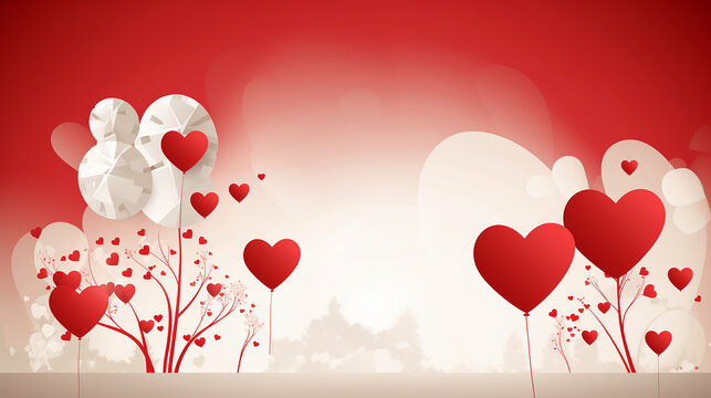 Cartaz de venda do dia dos namorados com fundo de corações vermelhos 