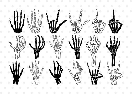 Skeleton Hand Silhouette, Skeleton Hand SVG, Skeleton Svg, Skeleton Middle Finger Svg, Skeleton Bone Svg, Skeleton Hand Bundle, SB00156
