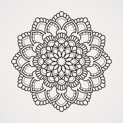 Flower mandala with beautiful ornamental pattern. suitable for henna, tattoos, photos, coloring books. islam, hindu,Buddha, india, pakistan, chinese, arab