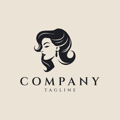 Beauty woman logo design vector illustration