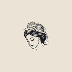 Beauty woman logo design vector illustration