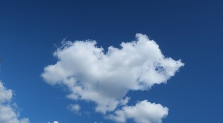 Beautiful heart shape cloud in blue sky, natural background