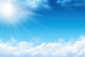 Naklejka na ściany i meble Sunny Day with Blue Skies and White Clouds Generative AI