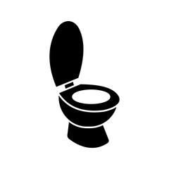 Toilet bowl line icon color editable