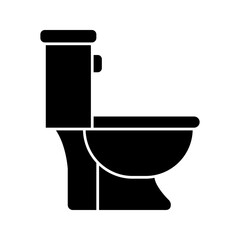 Toilet bowl line icon color editable