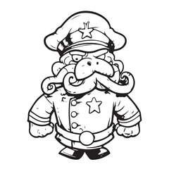 A Funny Army line art vector illustration