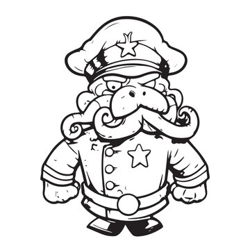 recommend clip art: A Funny Army line art vector illustration
