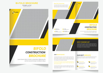 Modern business residential construction brochure design and  construction company profile design template