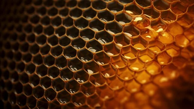 Natural organic honeycomb closeup shot in a looping motion