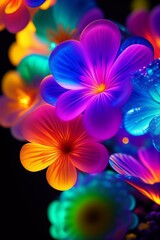 Colorful flowers, abstract art, generative ai