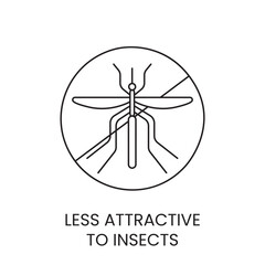 Line icon in vector format depicting a crossed-out mosquito or bug symbol, insect repellent lighting