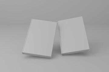 3d rendering blank white front hard cover book