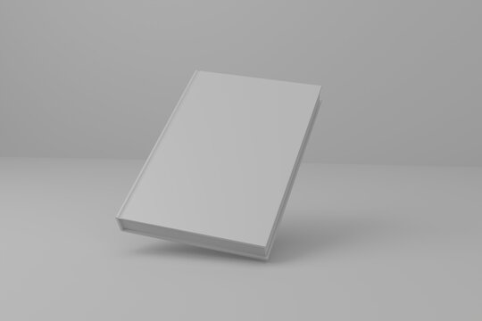 3d rendering blank white front hard cover book
