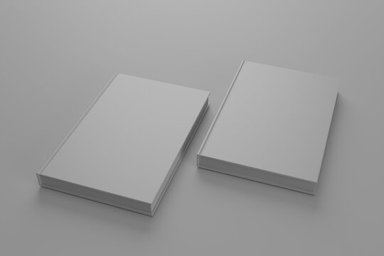 3d rendering blank white front hard cover book