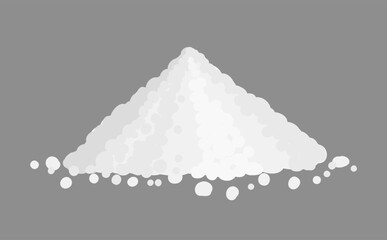 A pile of white powder matter on a gray background. - 610499714