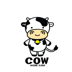 Design mascot icon illustration cow