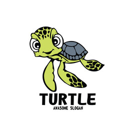 Design mascot icon illustration turtle
