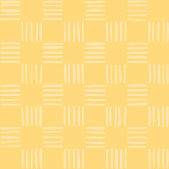 hand drawn striped squares. yellow repetitive background. vector seamless pattern. stylish geometric texture. fabric swatch. wrapping paper. continuous design template for textile, linen, home decor