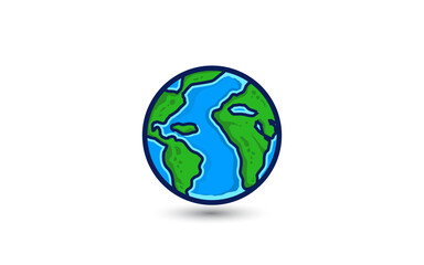 Illustration vector graphic of earth globe, world map icon concept design template