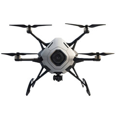 Drone with minimal and futuristic design, isolated, transparent background, no background. PNG. Generative AI.