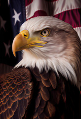 American Bald Eagle, 4th of July, Independence Day, American Flag