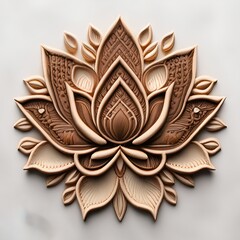 Lotus flower, paisley, Indian ornament, Ai generated 