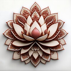 Lotus flower, paisley, Indian ornament, Ai generated 