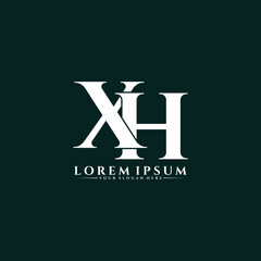 Letter XH luxury logo design vector