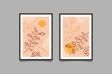 Abstract botanical minimalist wall art collection