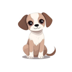 cute little loving puppy sitting with happy face ai image generative
