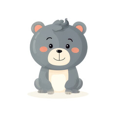 Obraz na płótnie Canvas little fluffy buffy bear is sitting in a happy face with cute red blush ai image generative