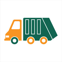 vector illustration of a garbage truck colorful