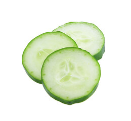 Fresh slice cucumber close-up on transparent png