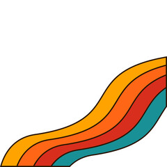 Retro Rainbow Wave Corner