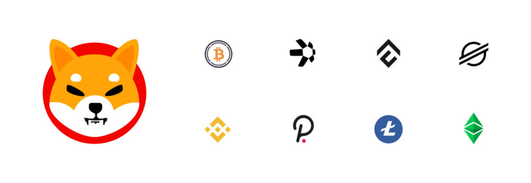 Cryptocurrency logo. Flat, color, cryptocurrency icons. Vector icons.