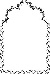 Cinquefoil Arch Leaf rectangular frame architectural window door ornate flower frame floral leaf borders natural Botanical Branches decoration wedding card anniversary celebration beautiful arabesque 