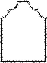 Draped Arch Leaf rectangular frame architectural window door ornate flower frame floral leaf borders natural Botanical Branches decoration wedding card anniversary celebration beautiful arabesque