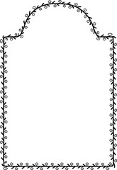 Convex Arch Leaf rectangular frame architectural window door ornate flower frame floral leaf borders natural Botanical Branches decoration wedding card anniversary celebration beautiful arabesque